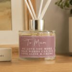 Personalised Any Message Dusky Pink Design Glass Reed Diffuser