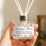 Personalised Any Message Bright Floral Design Glass Reed Diffuser - Image 2