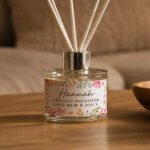 Personalised Any Message Bright Floral Design Glass Reed Diffuser - Image 3