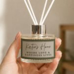 Personalised Any Message Scallop Border Design Glass Reed Diffuser - Image 2