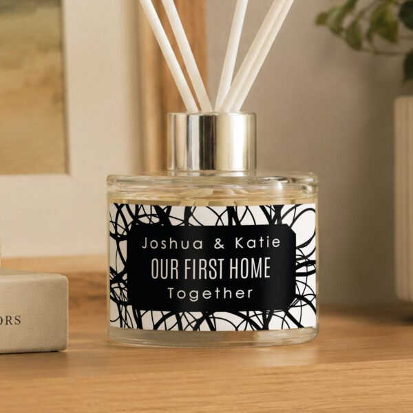 Personalised Any Message Scribble Design Glass Reed Diffuser