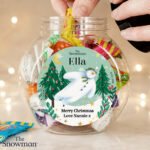 Personalised The Snowman Christmas Wishes Sweet Jar - Image 2