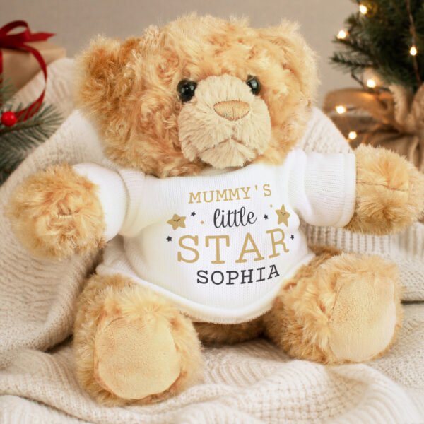 Personalised 'Little Star' Christmas Plush Teddy Bear