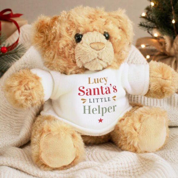 Personalised 'Santa's Little Helper' Christmas Plush Teddy Bear