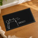 Personalised Cartoon Cat Design Pet Bowl Mat