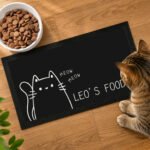 Personalised Cartoon Cat Design Pet Bowl Mat - Image 3