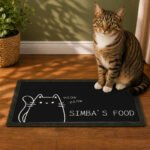 Personalised Cartoon Cat Design Pet Bowl Mat - Image 4