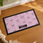Personalised Pink Bow Design Pet Bowl Mat