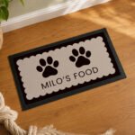 Personalised Paw Prints Design Pet Bowl Mat