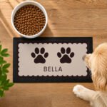 Personalised Paw Prints Design Pet Bowl Mat - Image 2