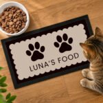 Personalised Paw Prints Design Pet Bowl Mat - Image 3