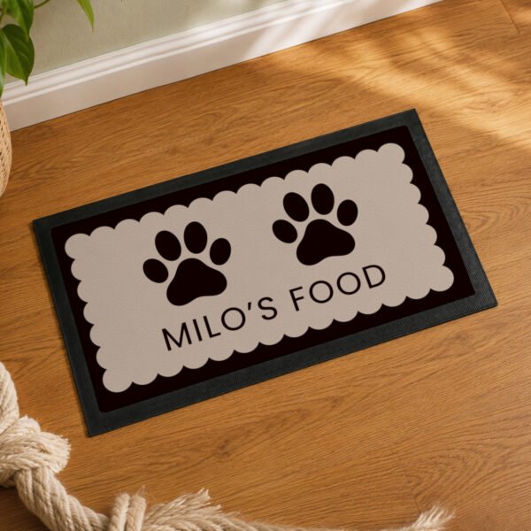 Personalised Paw Prints Design Pet Bowl Mat