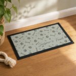 Personalised Grey Dog Icons Design Pet Bowl Mat - Image 4