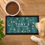 Personalised Christmas Fairy Lights Design Pet Bowl Mat - Image 2