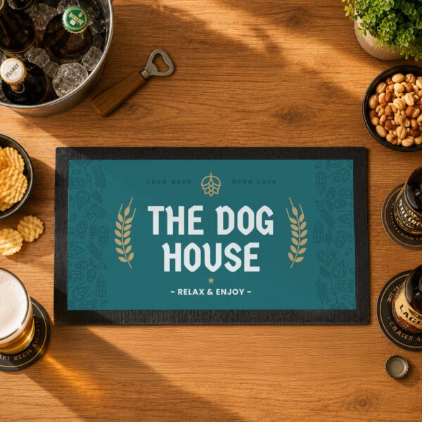 Personalised Beer Label Design Bar Mat
