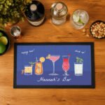 Personalised Cocktail Drinks Design Bar Mat