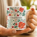 Personalised Christmas Poinsettia Design Ceramic Mug - Image 3