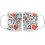Personalised Christmas Poinsettia Design Ceramic Mug - Image 5