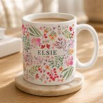 Personalised Floral Pattern Ceramic Mug - Image 3