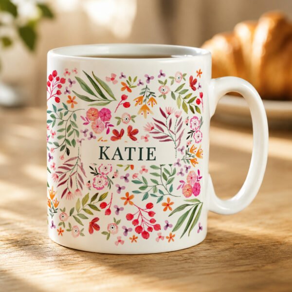 Personalised Floral Pattern Ceramic Mug