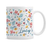 Personalised Bright Floral Design Ceramic Mug - Image 4