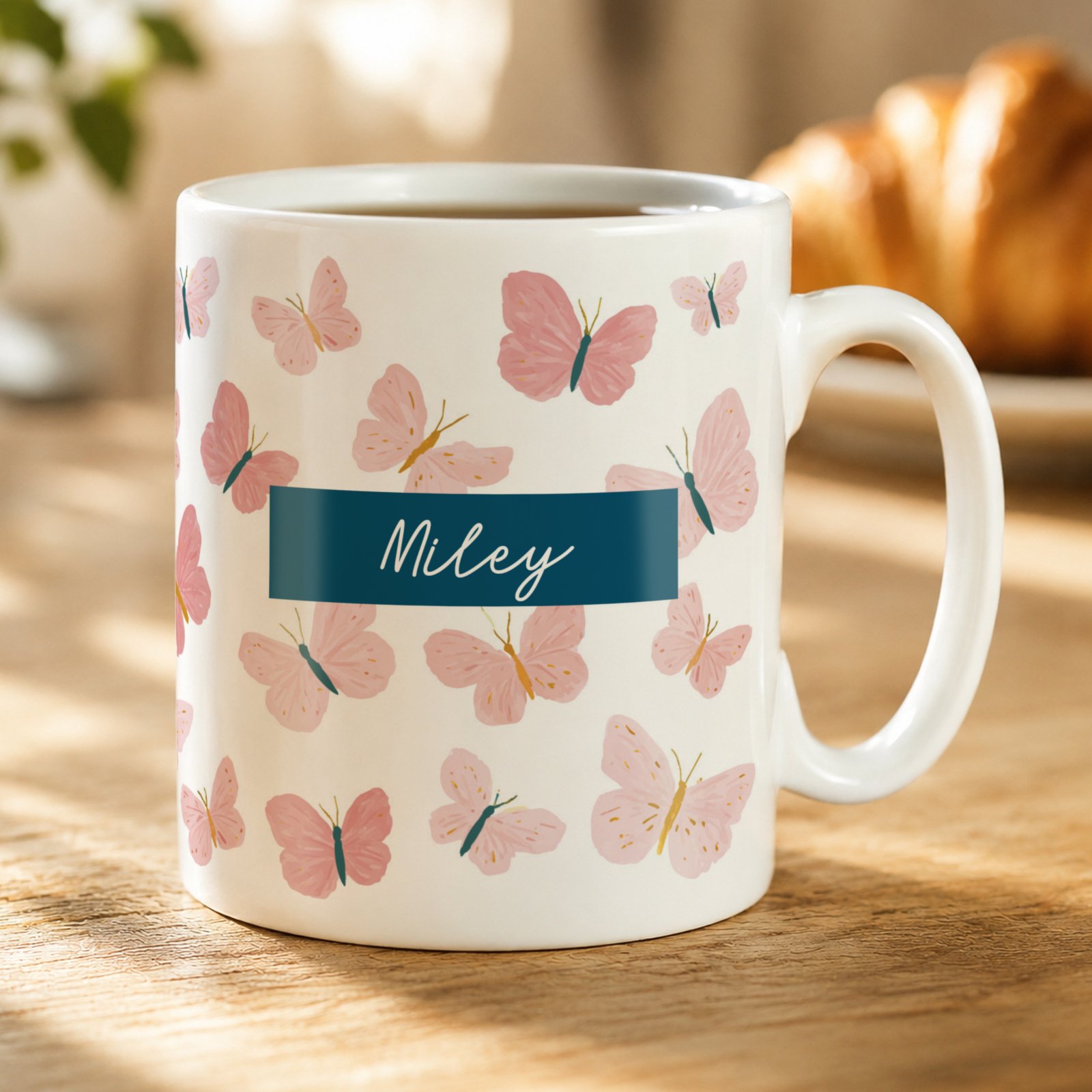 P0805P85 Personalised Multi Butterfly Design Ceramic Mug Personalised Multi Butterfly Design Ceramic Mug - Image 1