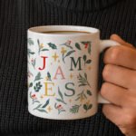 Personalised Festive Christmas Pattern Ceramic Mug - Image 4