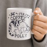 Personalised 'But First Coffee' Cat Design Ceramic Mug - Image 2