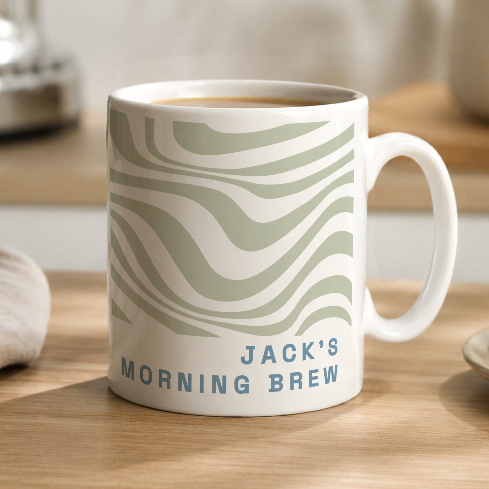 P0805P98 Personalised Striped Pattern Design Ceramic Mug Personalised Striped Pattern Design Ceramic Mug - Image 1