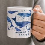 Personalised Multi Blue Whales Design Ceramic Mug - Image 2
