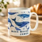Personalised Multi Blue Whales Design Ceramic Mug - Image 3