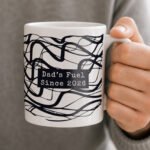 Personalised Black Wavy Pattern Design Ceramic Mug - Image 2
