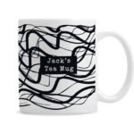 Personalised Black Wavy Pattern Design Ceramic Mug - Image 4
