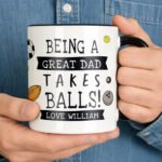 Personalised 'Takes Balls' Black Handled Ceramic Mug - Image 2