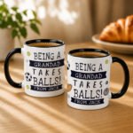 Personalised 'Takes Balls' Black Handled Ceramic Mug - Image 4