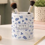 Personalised Blue Floral Design White Ceramic Storage Pot - Image 2