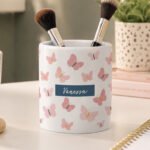 Personalised Multi Butterfly Design White Ceramic Storage Pot - Image 2