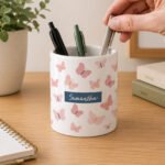Personalised Multi Butterfly Design White Ceramic Storage Pot - Image 3