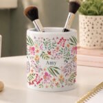 Personalised Floral Design White Ceramic Storage Pot - Image 2