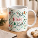 Personalised The Snowman Christmas Wishes Patterned Ceramic Mug