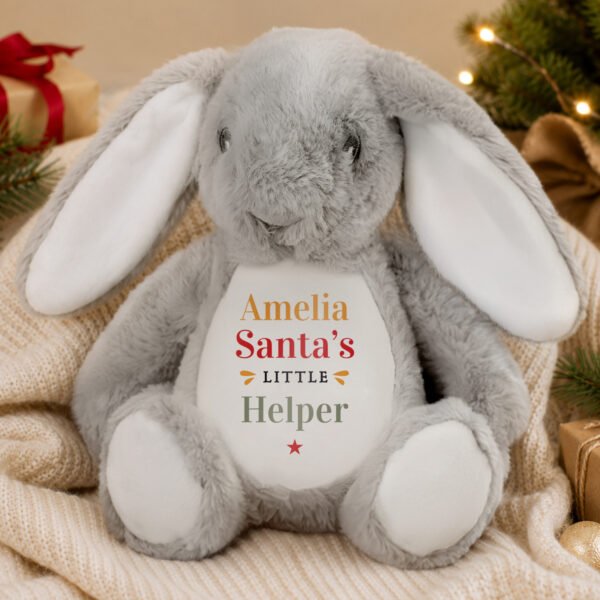 Personalised 'Santa's Little Helper' Christmas Plush Bunny Rabbit