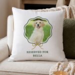 Personalised Scallop Bow Design Photo Upload Filled Cushion