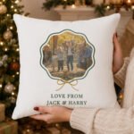 Personalised Scallop Bow Design Photo Upload Filled Cushion - Image 2