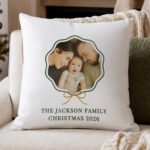 Personalised Scallop Bow Design Photo Upload Filled Cushion - Image 3