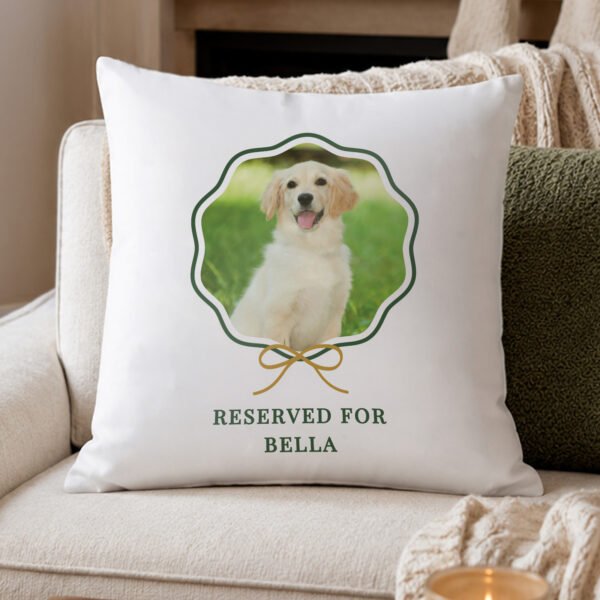Personalised Scallop Bow Design Photo Upload Filled Cushion
