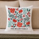 Personalised Christmas Poinsettia Design Filled Cushion - Image 3