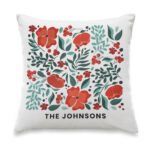 Personalised Christmas Poinsettia Design Filled Cushion - Image 5