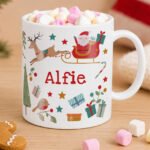 Personalised Children's Christmas Characters Design Plastic Mug