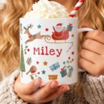 Personalised Children's Christmas Characters Design Plastic Mug - Image 2