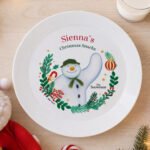Personalised The Snowman Christmas Wishes Plastic Plate